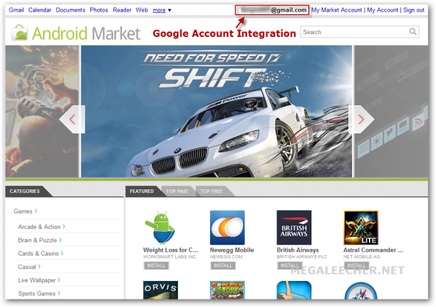 Android Market Webstore