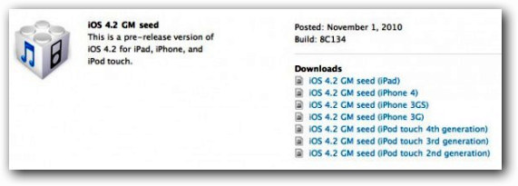 iOS 4.2 Gold Master