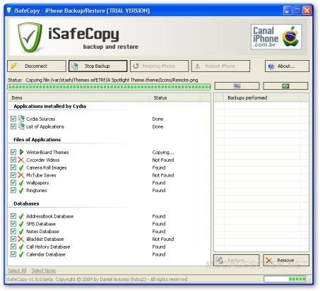 iSafeCopy User Interface
