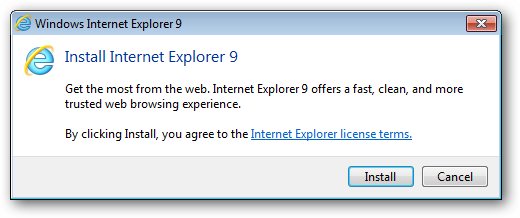Internet Explorer 9 Installer