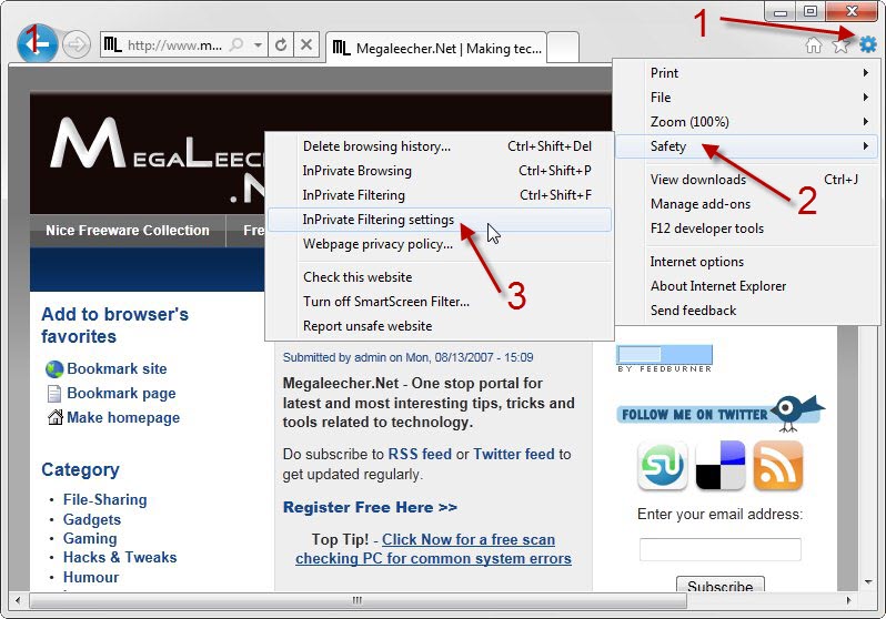 change homepage internet explorer 9