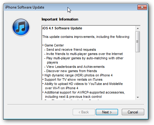 iOS 4.1 Update