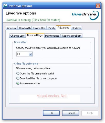 LiveDrive Desktop Setup