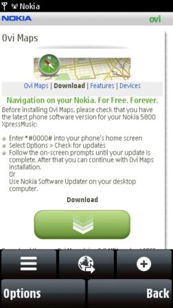 Nokia Ovi Maps Installation