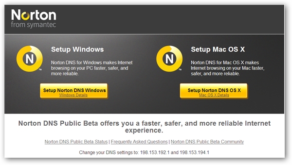 Norton Public DNS