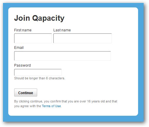Qapacity Registration