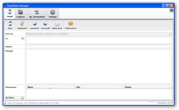 RSM2 - Rapidshare Email Functionality
