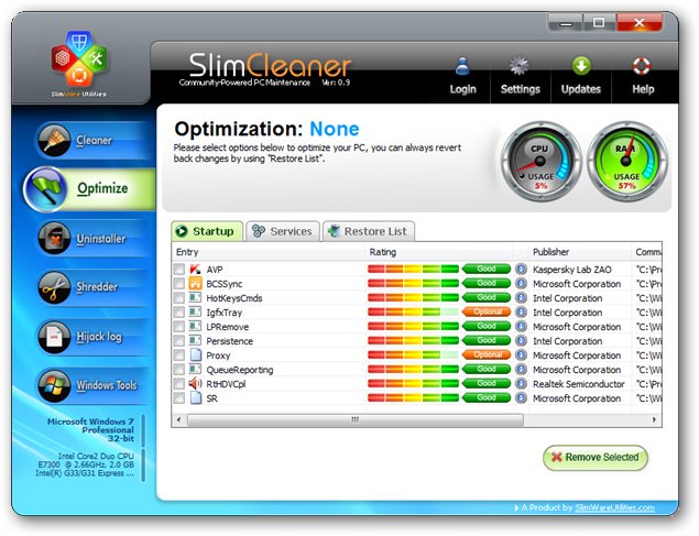 SlimCleaner Startup Module