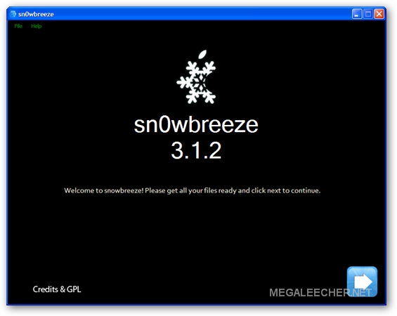 Sn0wbreeze 3.1.2 Main Screen