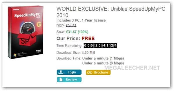 Uniblue SpeedUpMyPC 2010 Free Registration Key Offer