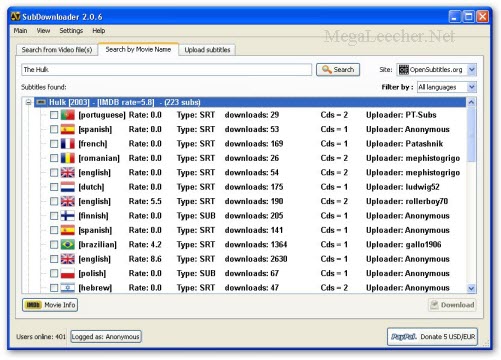 Free Tools For Automatic Subtitle Downloading | Megaleecher.Net